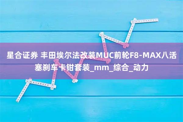 星合证券 丰田埃尔法改装MUC前轮F8-MAX八活塞刹车卡钳套装_mm_综合_动力